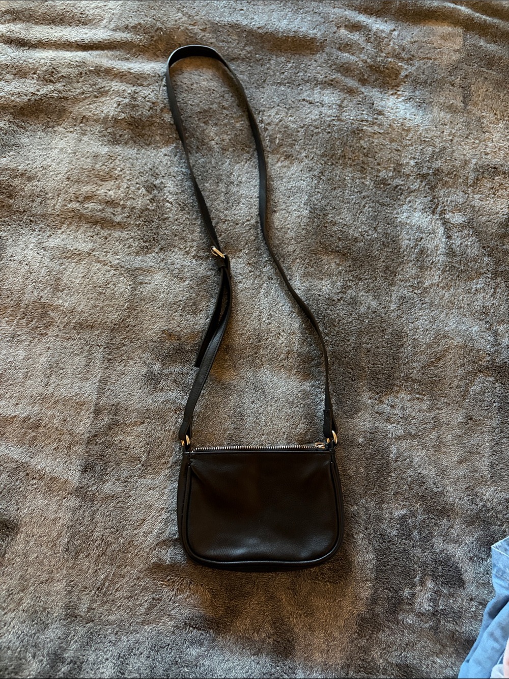 Black Leather Crossbody Bag - Classic Women's Shoulder Bag